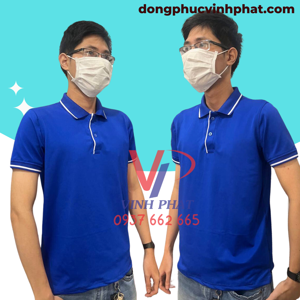 Áo Thun Polo Có Cổ Nam Màu Xanh Bích Phối Viền Trắng Vải Cá Sấu Co Giãn 4 Chiều Thoáng Mát - Hình Thật