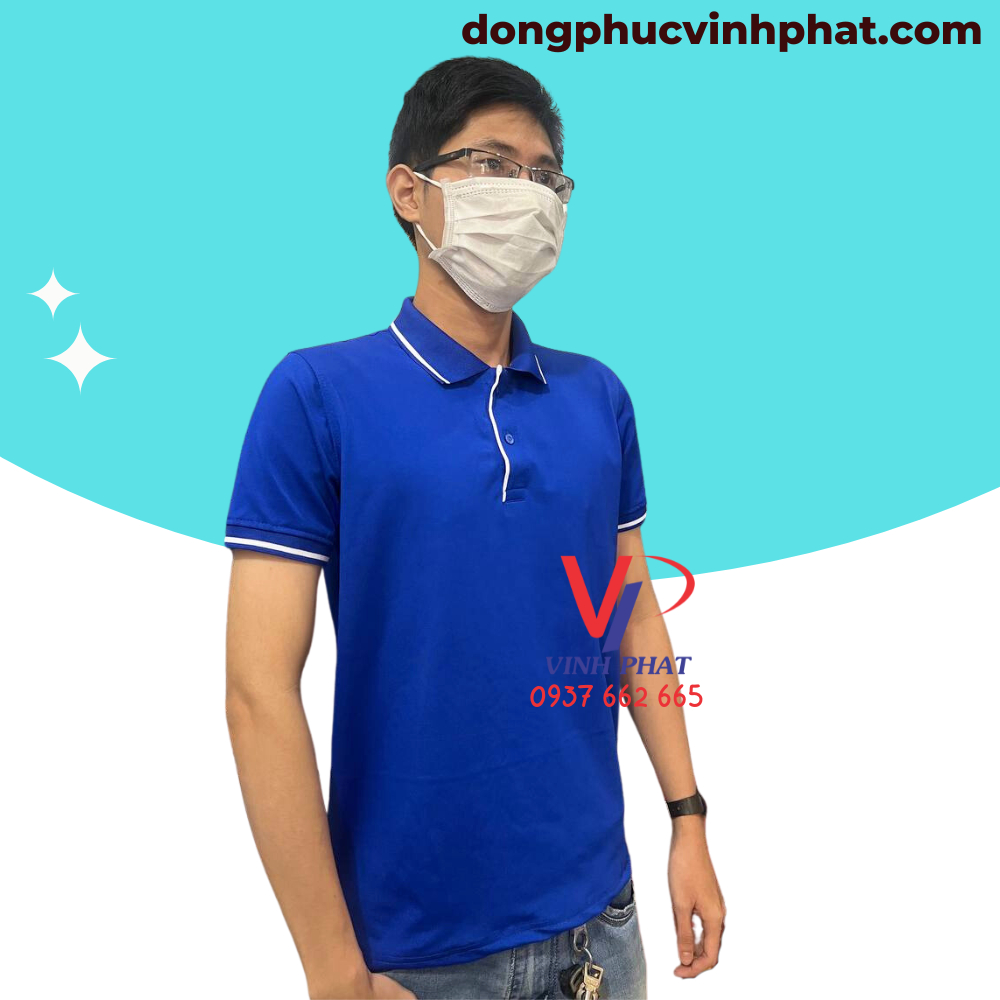 Áo Thun Polo Có Cổ Nam Màu Xanh Bích Phối Viền Trắng Vải Cá Sấu Co Giãn 4 Chiều Thoáng Mát - Hình Thật