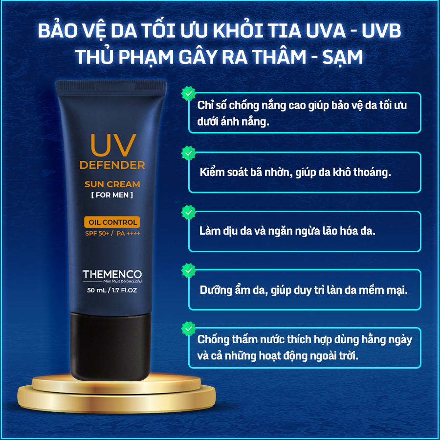 Kem Chống Nắng Dành Cho Nam Giới UV Defender Sun Cream Themenco 50ml