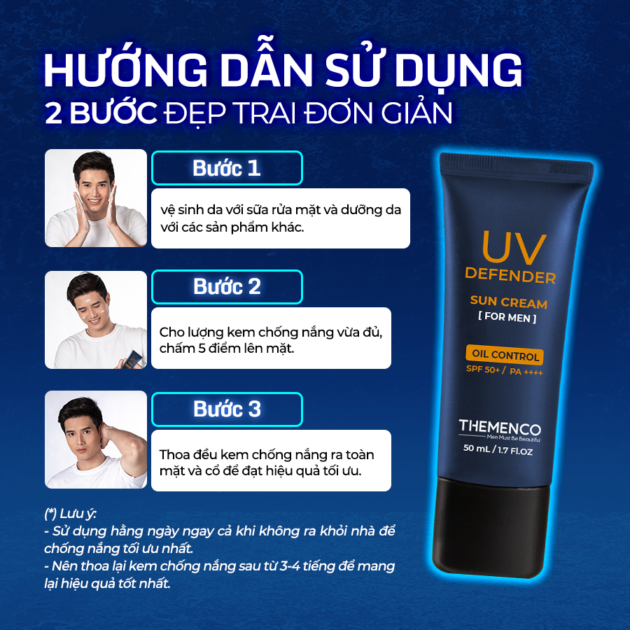 Kem Chống Nắng Dành Cho Nam Giới UV Defender Sun Cream Themenco 50ml