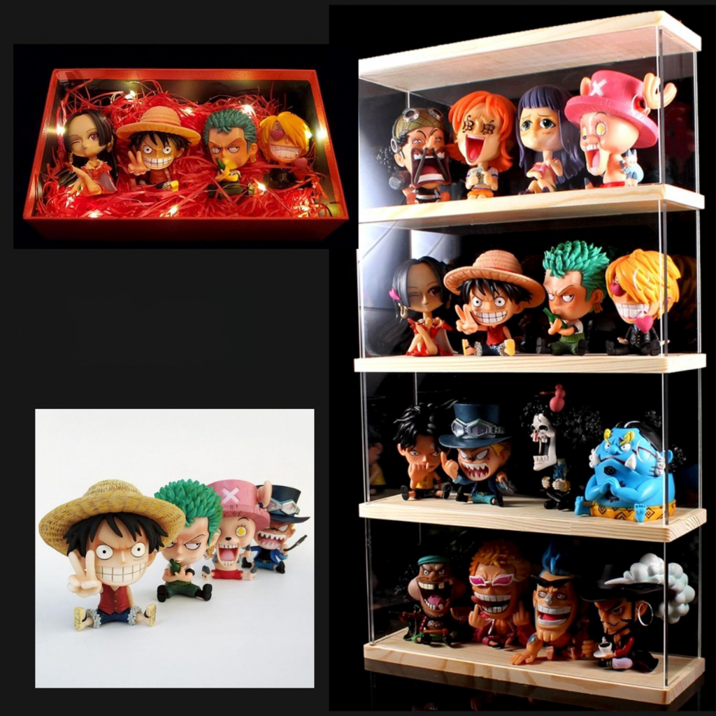 Mô hình 8 nhân vật trong One Piece chibi Luffy Zoro Sanji Ace Sabo Nami Robin Choper cao 9cm - Shin Case