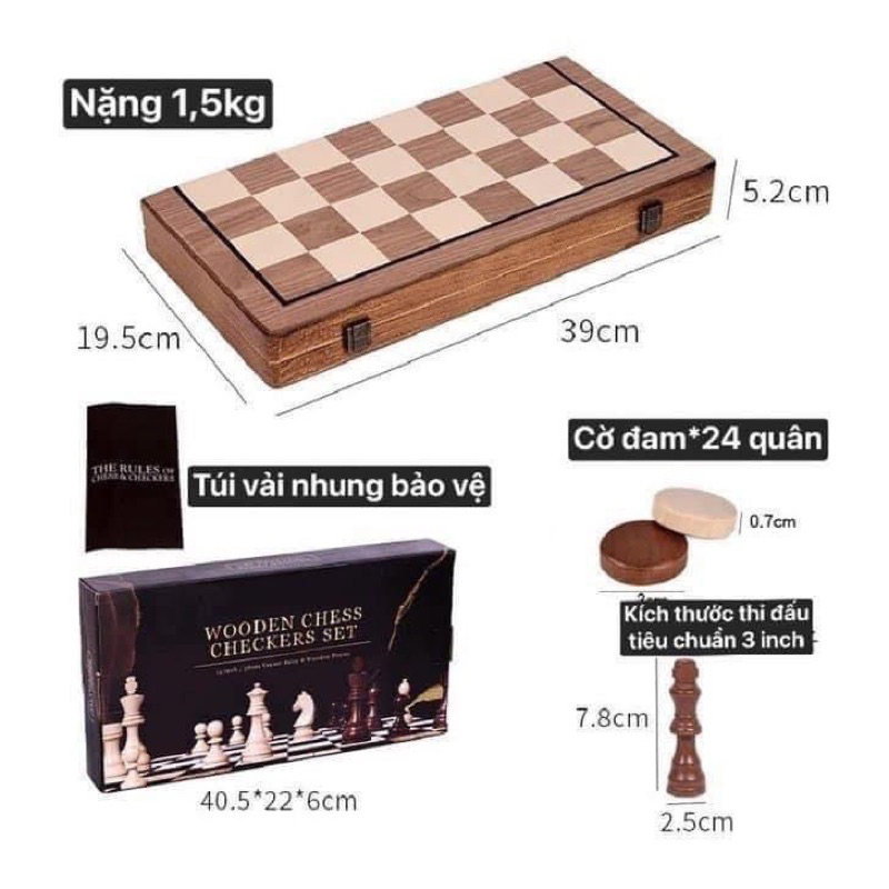BỘ CỜ VUA CÓ NAM CHÂM SIZE 39Cm