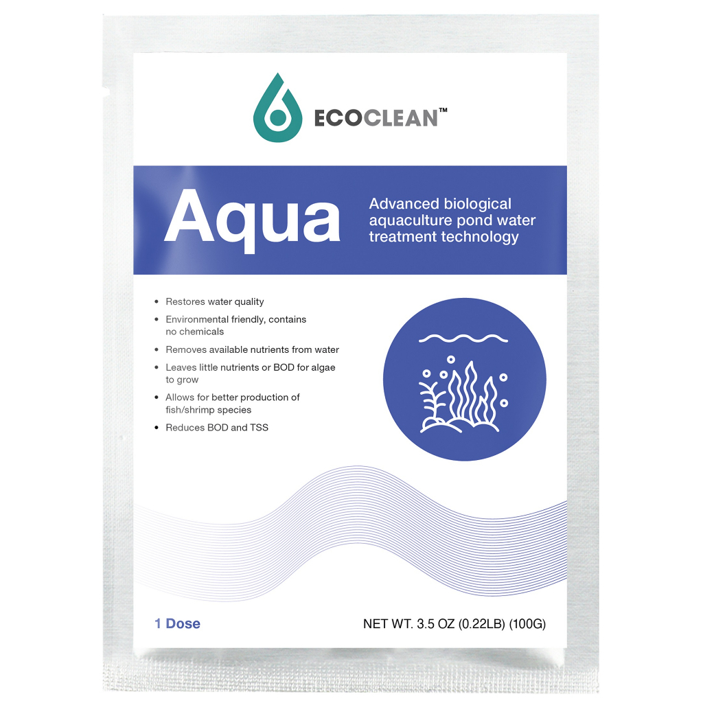 Vi sinh bể cá EcoClean Aqua (USA) - Xử lý tảo, cải thiện nước bể, ao nuôi cá cảnh (100gr/gói)