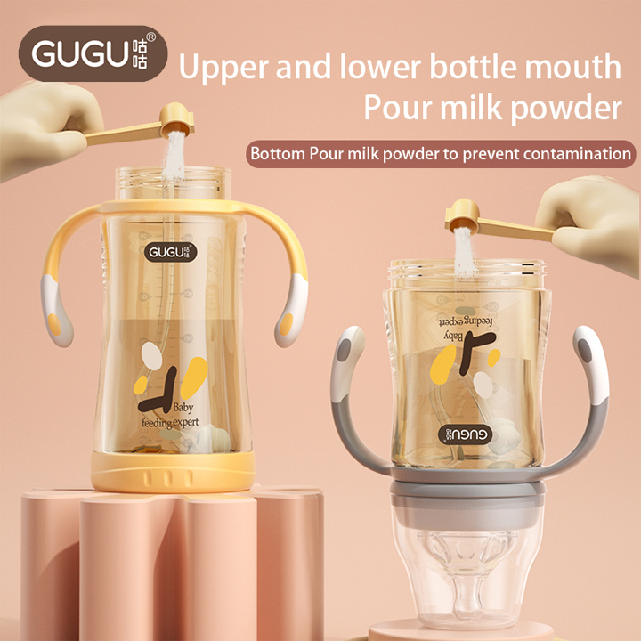 GUGU PPSU cho bú bình với tay cầm cho em bé, úp bình sữa 6 tháng+,180ml/260ml