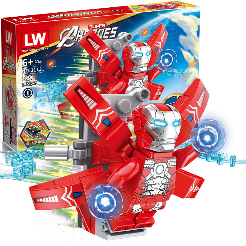 Mô hình lắp ghép nhân vật Người sắt Iron Man có Nam châm dính Tủ lạnh trang trí - Đồ chơi lắp ráp 3D cho bé