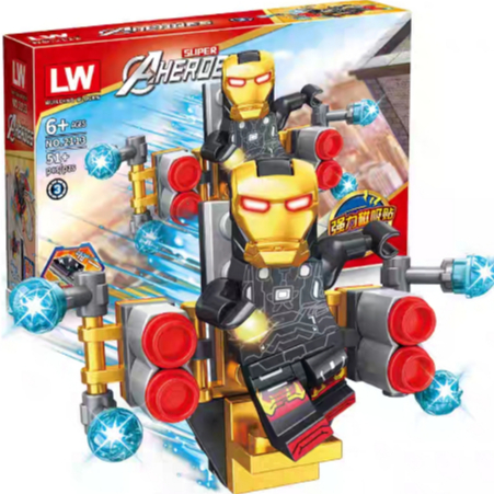 Mô hình lắp ghép nhân vật Người sắt Iron Man có Nam châm dính Tủ lạnh trang trí - Đồ chơi lắp ráp 3D cho bé