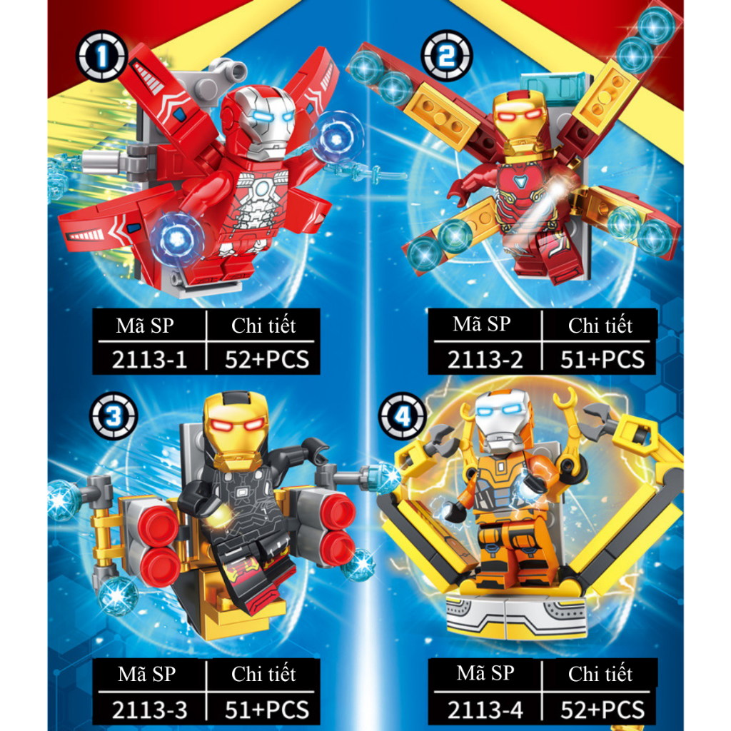 Mô hình lắp ghép nhân vật Người sắt Iron Man có Nam châm dính Tủ lạnh trang trí - Đồ chơi lắp ráp 3D cho bé