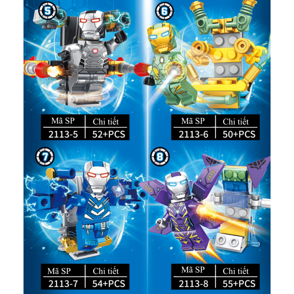 Mô hình lắp ghép nhân vật Người sắt Iron Man có Nam châm dính Tủ lạnh trang trí - Đồ chơi lắp ráp 3D cho bé