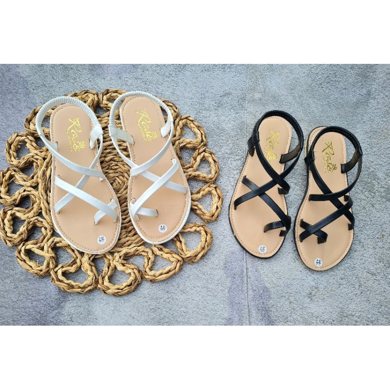 Dép SANDAL Dây Đan Chéo Chất Liệu Dây Si Bóng Đế Nâu Sang Trọng Phù Hợp Với Đi Học Đi Làm - L0043