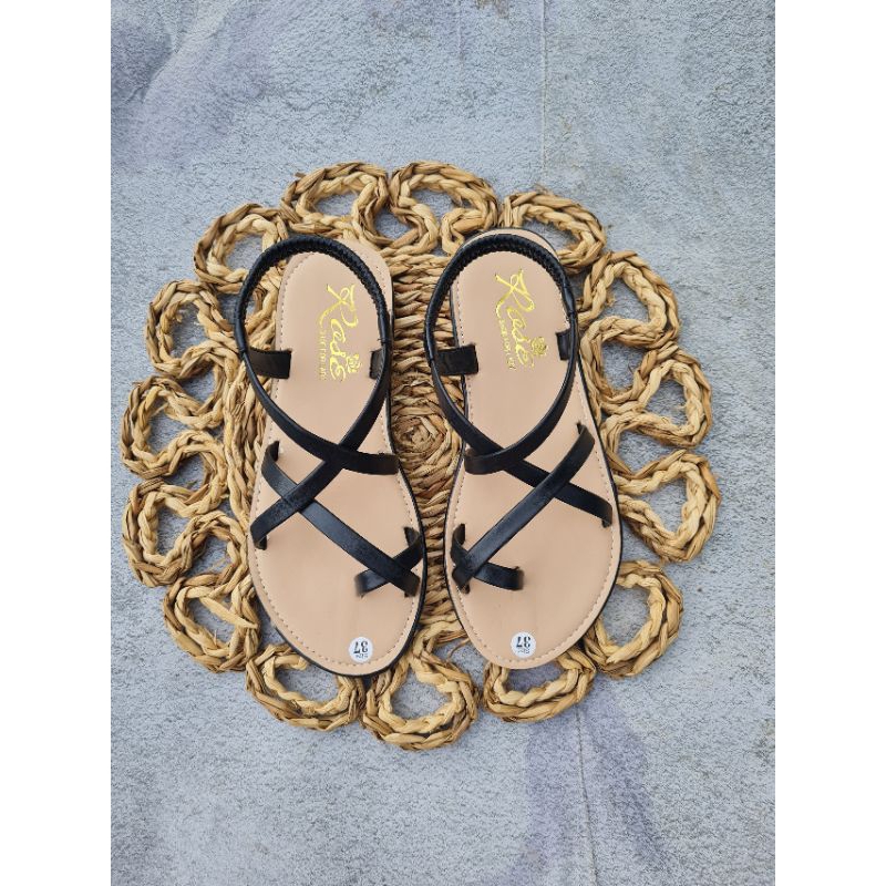Dép SANDAL Dây Đan Chéo Chất Liệu Dây Si Bóng Đế Nâu Sang Trọng Phù Hợp Với Đi Học Đi Làm - L0043