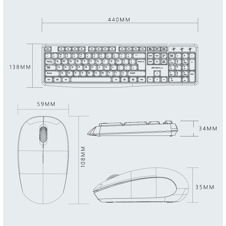 Bàn Phím Chuột Không Dây ZIDLI KM60
