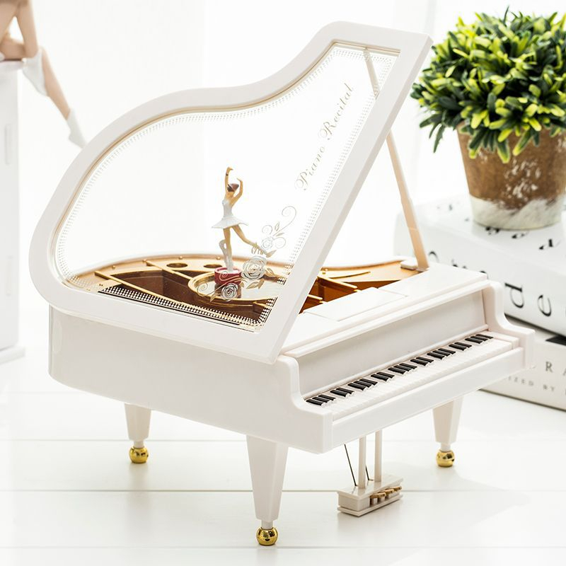 Hộp Nhạc Piano Size Lớn kèm vũ công múa balet, Hộp phát nhạc Dây Cót Trang trí phong cách cổ điển - quà tặng CAO CẤP