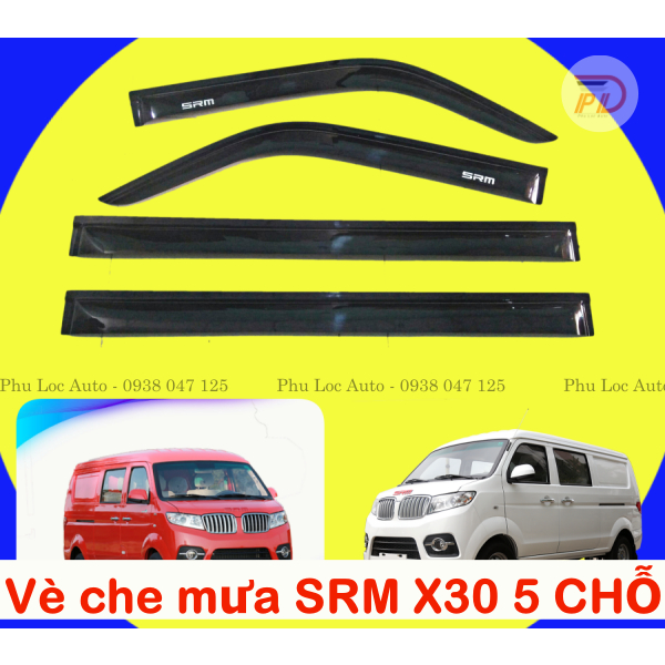 Bộ vè 4 cánh che mưa kính cửa xe tải VAN SRM X30 5 chỗ có sẵn keo dán ( giá 1 bộ)