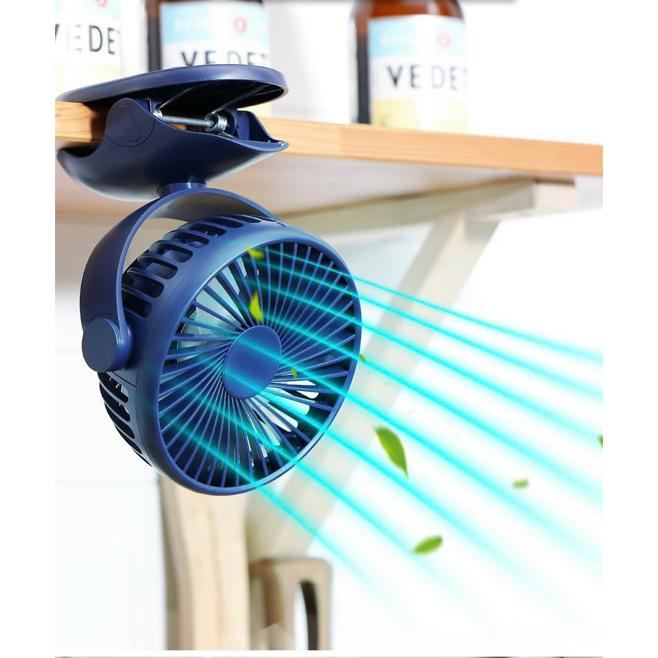 Quạt kẹp bàn , xe đẩy Cho bé thương hiệu Yase chuẩn nội địa Trung - Pin sạc 10000mAh, xoay 360 độ