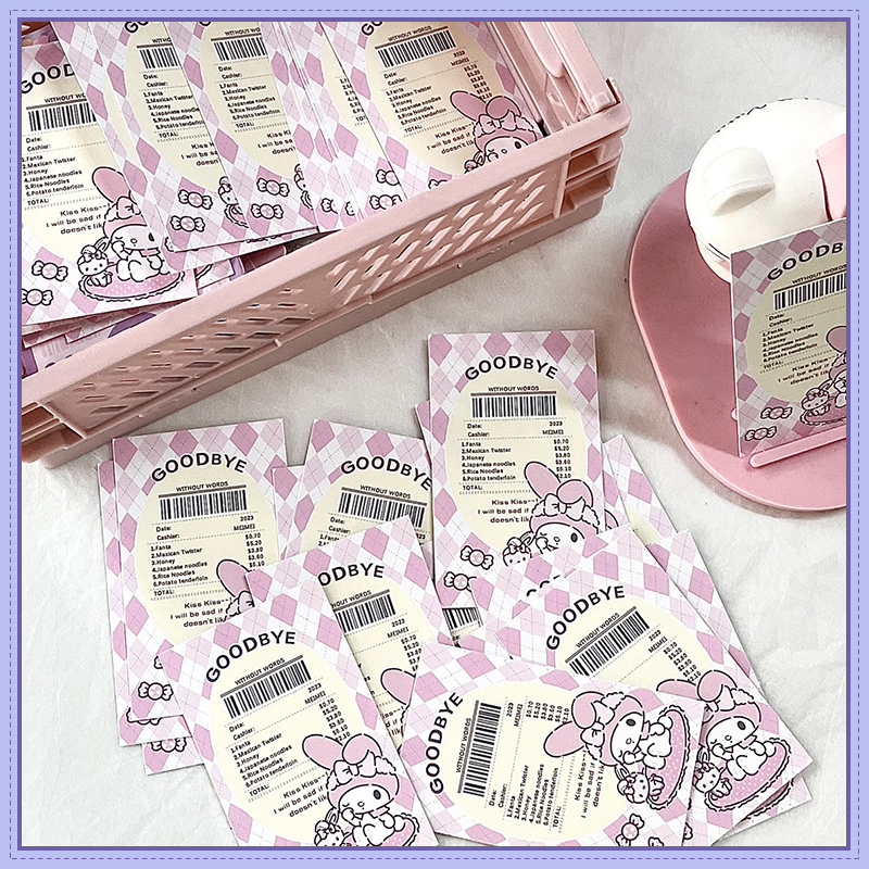 💜SANRIO Set 20 Miếng Dán Họa Tiết Vé Máy Bay Hoạt Hình Trang Trí Quà Tặng