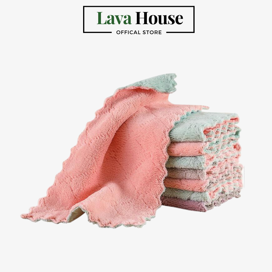 1 Chiếc Khăn Lau Đa Năng Dùng Để Lau Bếp, Lau Tay, 2 Mặt Siêu Mềm, Thấm Hút Nước Tốt, Không Sơ Cứng, Giặt Lại Dễ Dàng