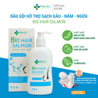 Dầu gội sạch gàu nấm ngứa bio hair salmon 200ml - merlin pharma