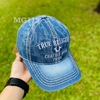 Mũ Ông Địa Nón kết jean đẹp thêu True Religion Cao Cấp màu xanh MG115