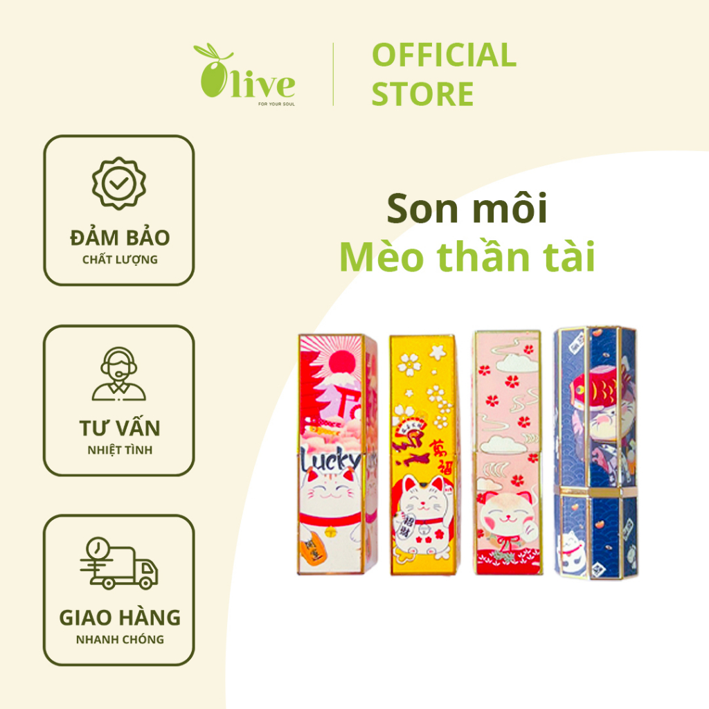 Son môi bền màu mèo thần tài