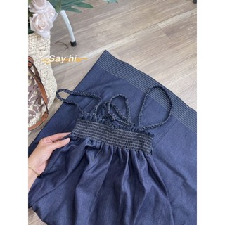 ĐẦM MAXI JEAN DÀI DÂY TẾT NƠ