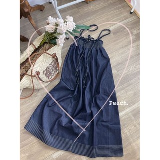 ĐẦM MAXI JEAN DÀI DÂY TẾT NƠ