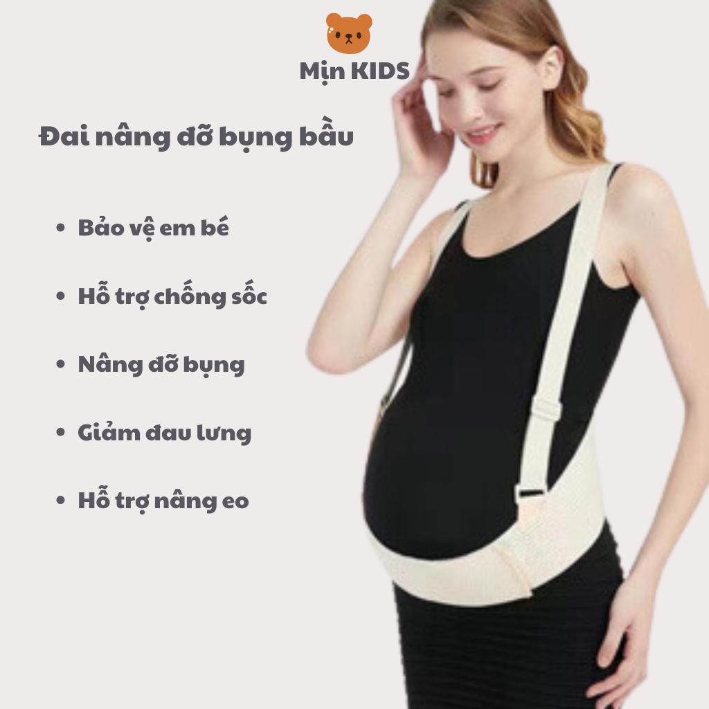 Đai đỡ bụng bầu, đồ bầu MỊN KIDS, đai bầu hỗ trợ mẹ giảm đau lưng rạn bụng