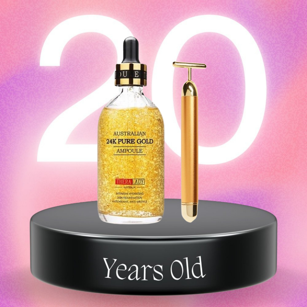 Combo Serum Vàng Australian 24k Pure Gold Ampoule + Thanh Lăn Đẩy Tinh Chất