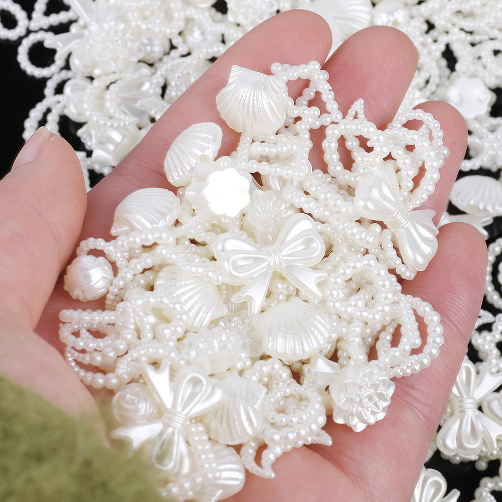 Túi 10 Hạt Charm Phụ Kiện Hình Trái Tim, Ngôi Sao, Nơ Đính Kẹp Tóc