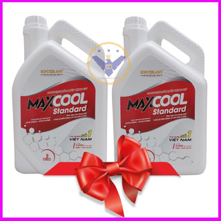 Bộ 2 can nước làm mát động cơ ô tô, ( màu đỏ) Maxcool Can 4 Lít