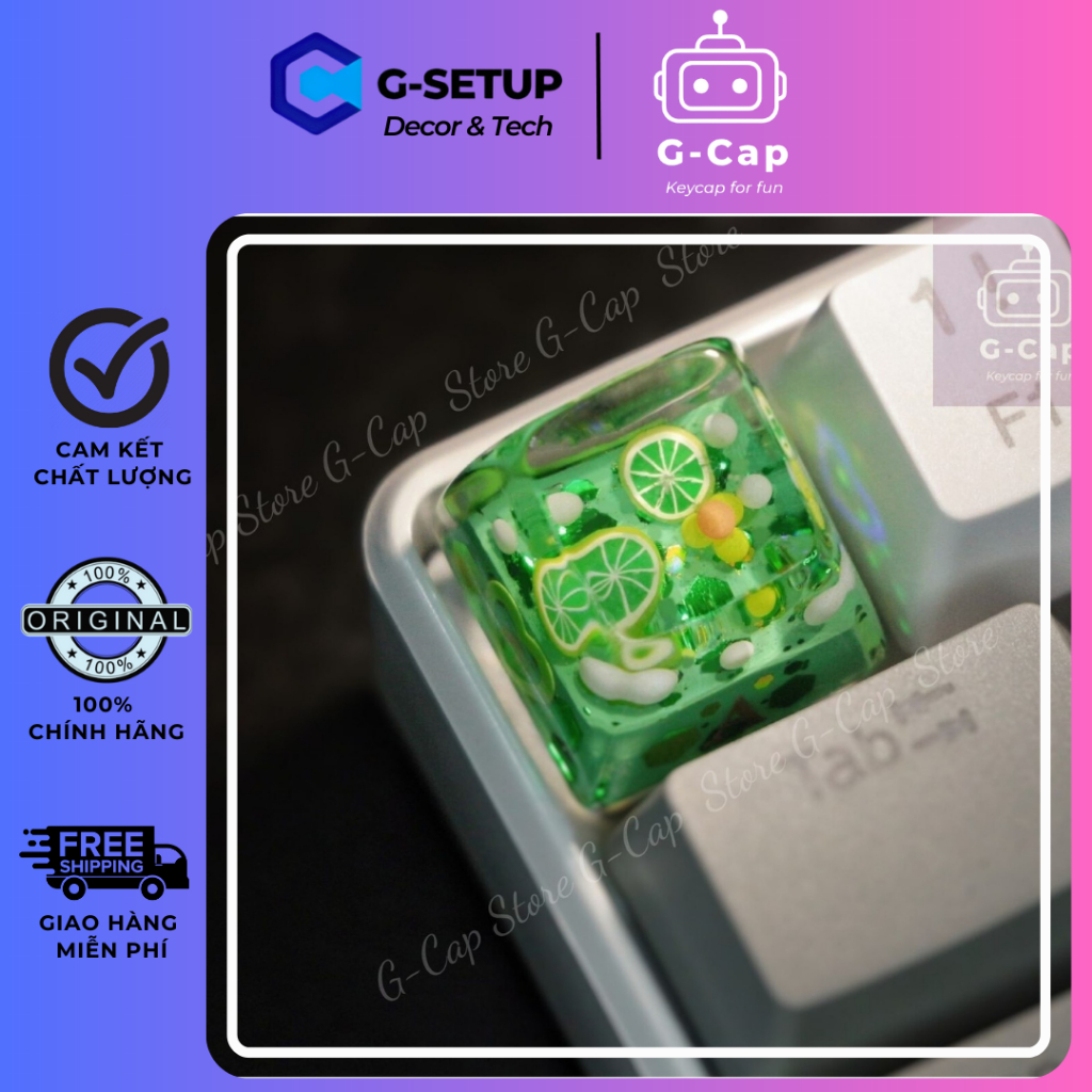 Nút bàn phím G-cap resin chanh xanh 2023