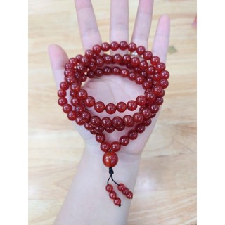 Chuỗi vòng 108 hạt mã não đỏ size 8mm