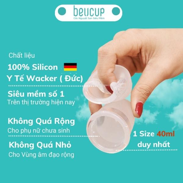 Cốc Nguyệt San, cốc nguyệt san BeUcup Silicol Y Tế Wacker Đức Siêu Mềm