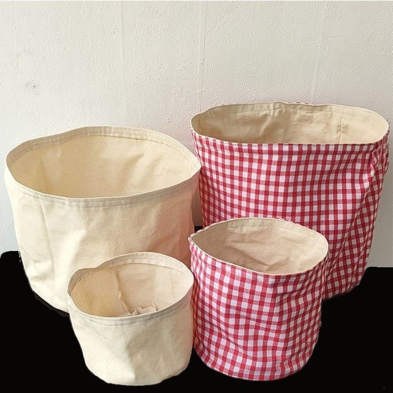 Hộp Đựng Quần Áo Vật Dụng Bằng Vải Canvas 100% Cotton Dáng Trụ Đứng