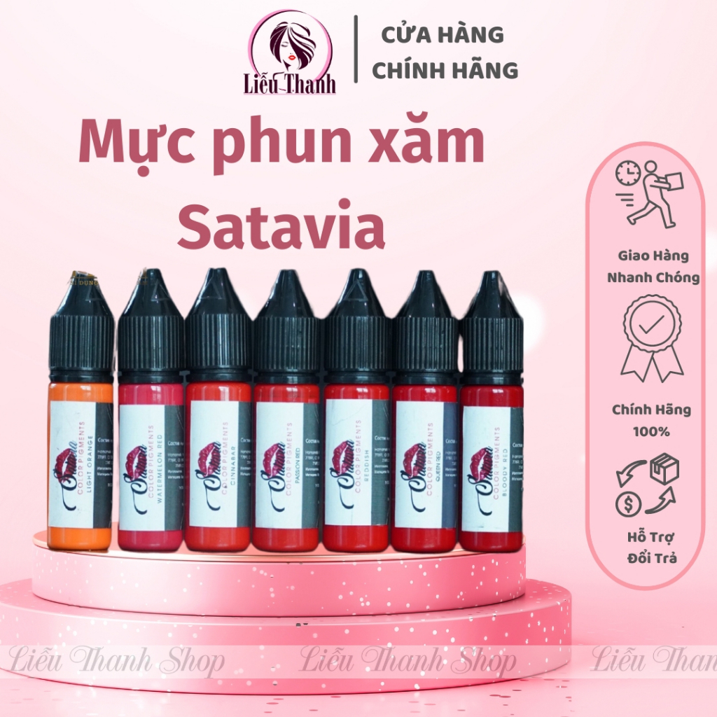 Mực phun xăm thẩm mĩ môi mày Satavia chính hãng Nga- Liễu Thanh Shop