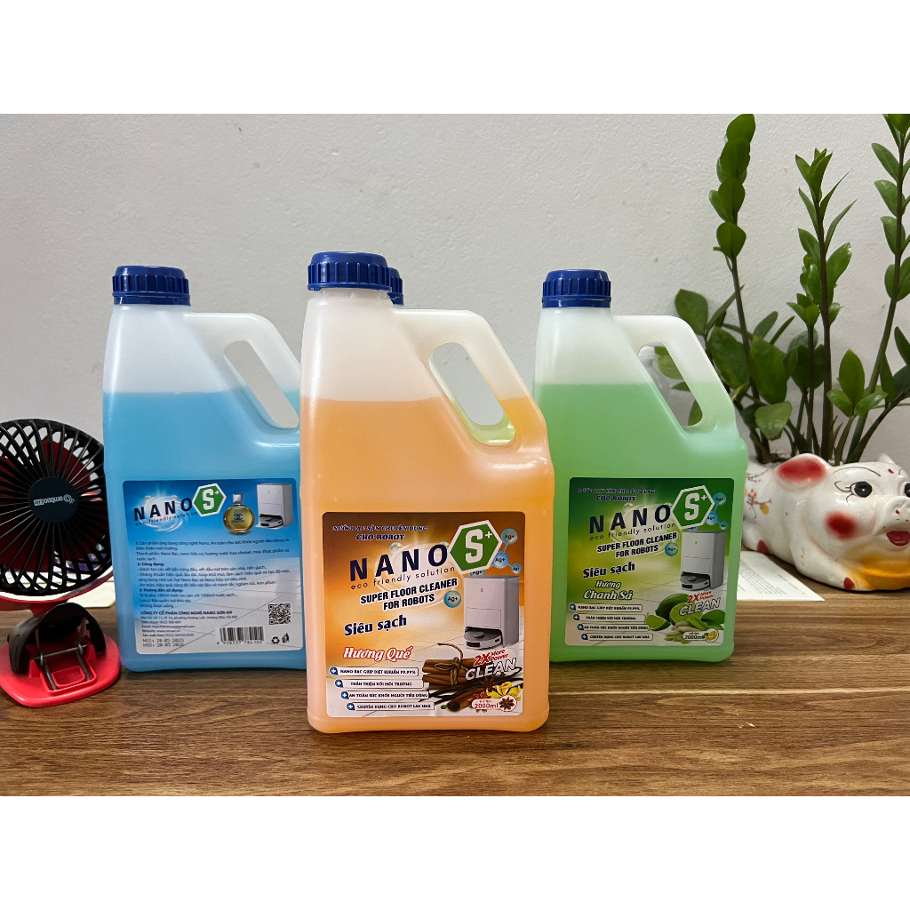 Nước lau sàn, nhà chuyên dụng cho robot hút bụi lau nhà ecovacs deebot, xiaomi, dreame, roborock,mijia, nano 2 lít
