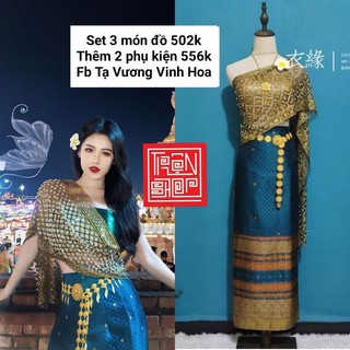 Trang phục Thái Lan mẫu mới không rụng kim tuyến set 5 món có sẵn