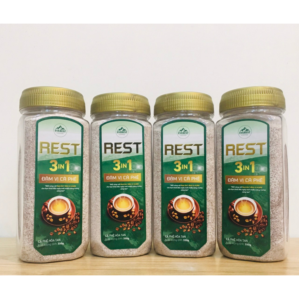 Combo 2 hũ 350g cafe sữa Rest 3in1+ hũ 150g cafe đen sấy lạnh
