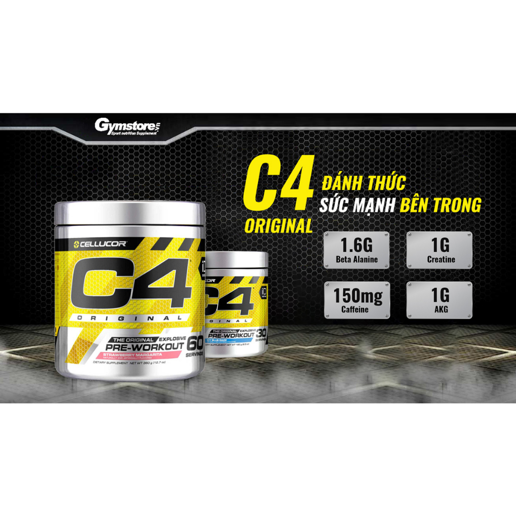 Bột tăng sức mạnh Cellucor C - 4 Original, Pre-work Out nhập khẩu Mỹ - Gymstore