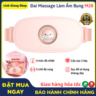 Đai Massage Làm Ấm Bụng M28 - Giảm Đau Bụng Kinh Cho Phụ Nữ - 5 Chế Độ Massage - 4 Mức Nhiệt - Bảo Hành 12 Tháng