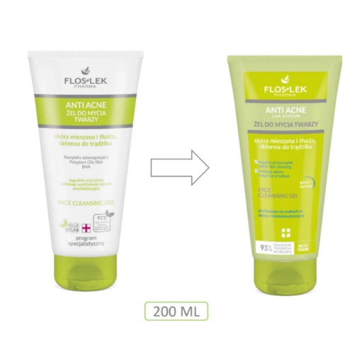 Sữa rửa mặt FLOSLEK ANTI ACNE FACE CLEANSING GEL - Gel rửa mặt FLOSLEK cho da dầu mụn 200ml