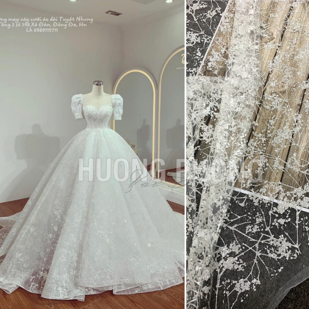 Vải kim tuyến ánh bạc 554c