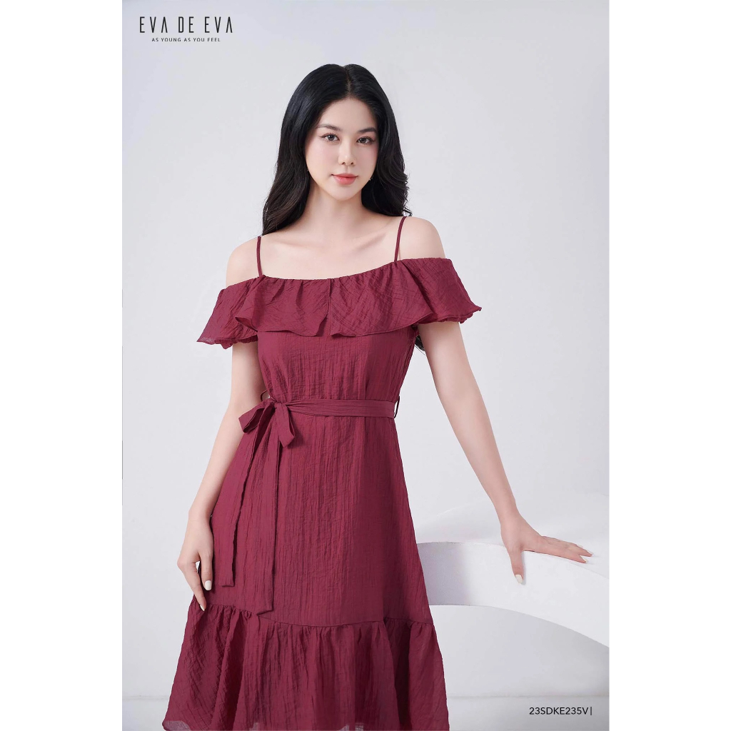 Đầm trễ vai dáng xòe Eva de Eva 23SDKE235V