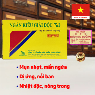 Ngân Kiều Giải Độc TW3 - Hộp 20 viên nang cứng - Thanh nhiệt, giải độc, giảm mụn nhọt mẩn ngứa