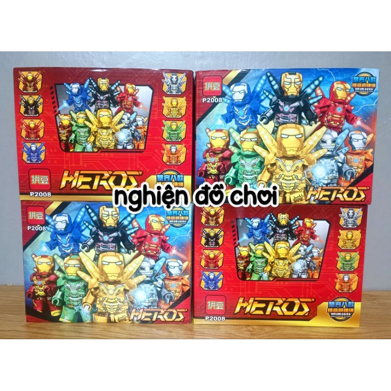 Bộ full 8 hộp LEGO siêu anh hùng adventure khác nhau, tăng khả năng phát triển tư duy cho trẻ.