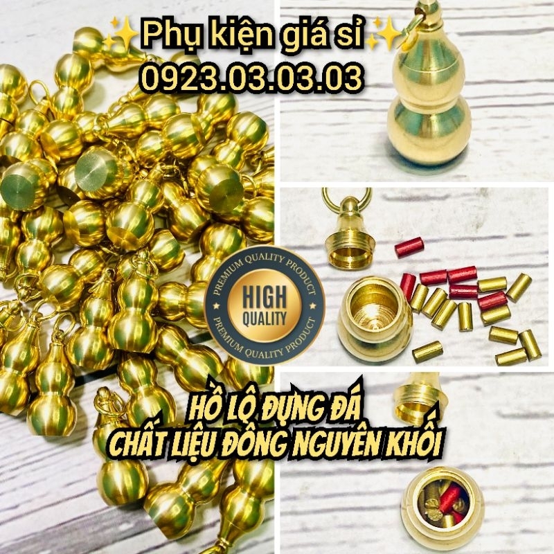 Hồ lô móc khóa đựng đá mang theo, có đá sẵn