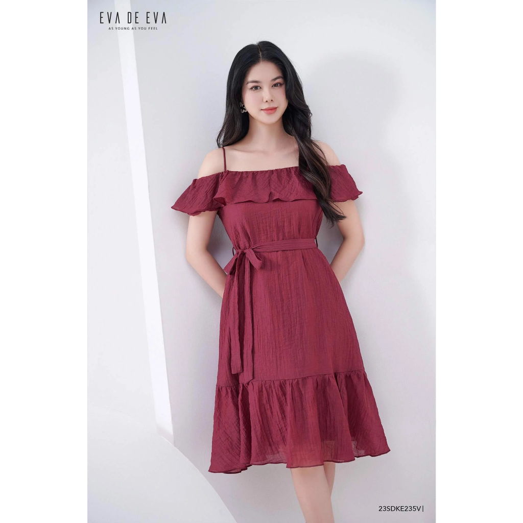 Đầm trễ vai dáng xòe Eva de Eva 23SDKE235V