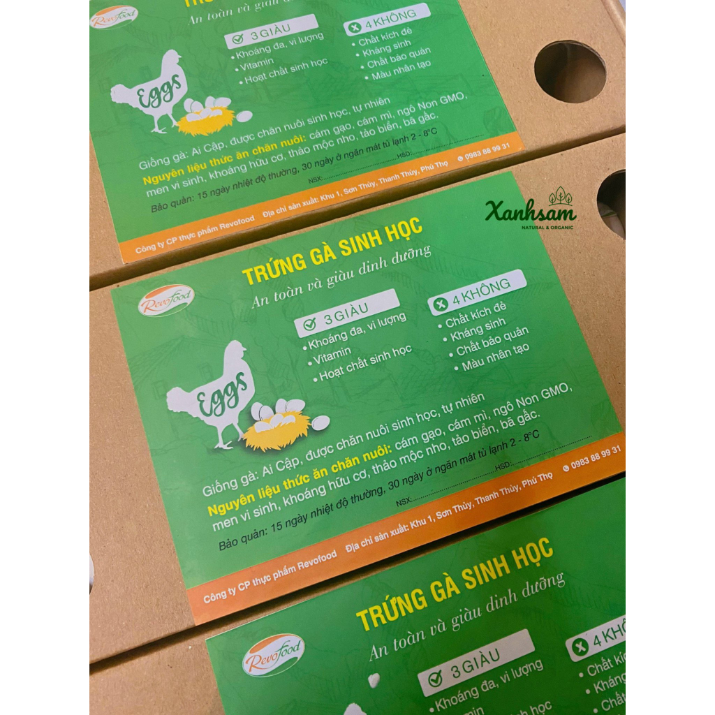 Trứng gà tự nhiên Revofood-XanhSam Organic