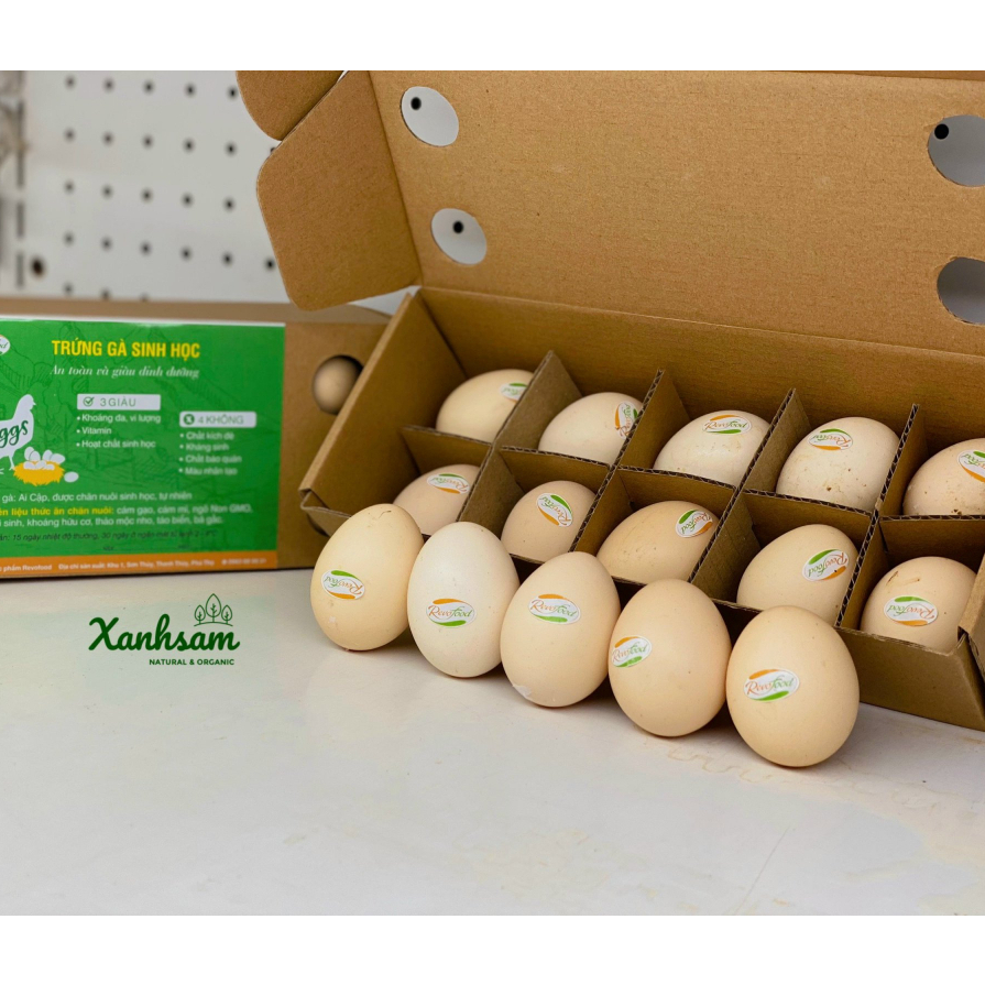 Trứng gà tự nhiên Revofood-XanhSam Organic