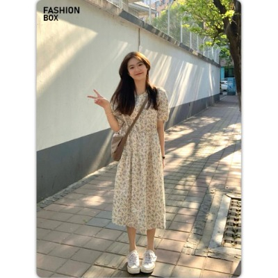 Váy hoa nhí tay phồng cổ tròn cực dễ thương mẫu hè mới hot 2023 MCO