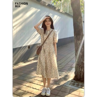 Váy hoa nhí tay phồng cổ tròn cực dễ thương mẫu hè mới hot 2023 MCO